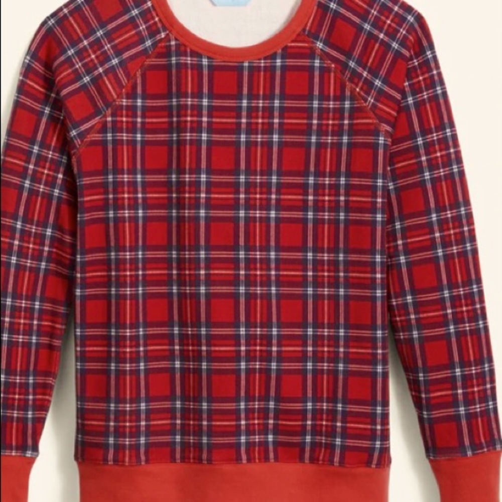 Super cute Draper James NWOT Natalie sweatshirt in Angel plaid.